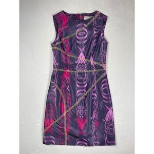 Authentic Jason Wu Runway 2010 Silk Sheath Dress Abstract Purple USA Made Size 6